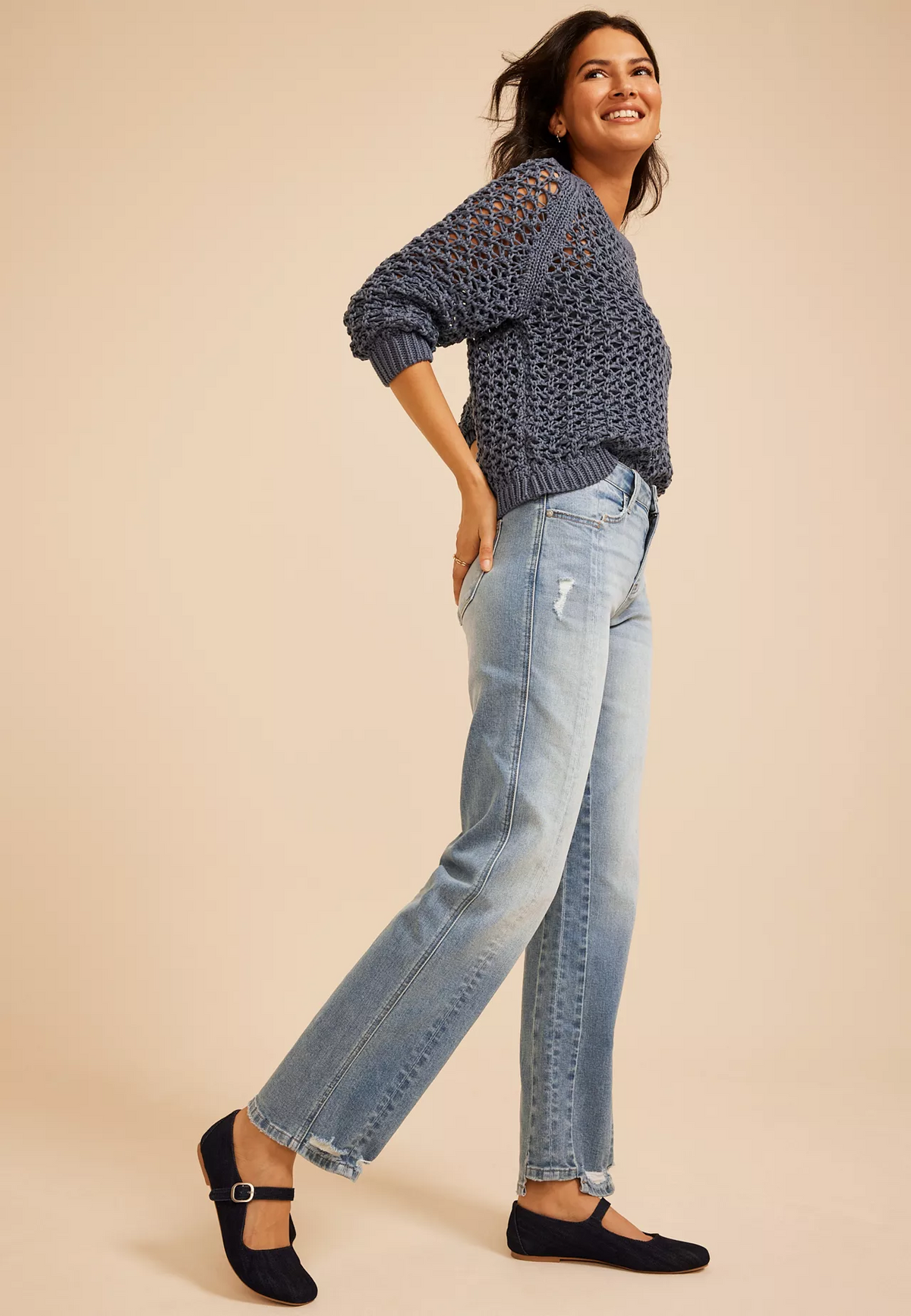 Maurices KanCan™ High Rise Seamed Pocket Cuffed Hem Straight Jean