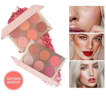 BEAUTY GLAZED - 6 Colours Blush Palette 10pcs Bundle Set