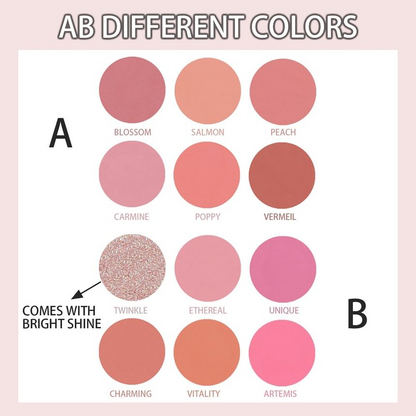 BEAUTY GLAZED - 6 Colours Blush Palette 10pcs Bundle Set