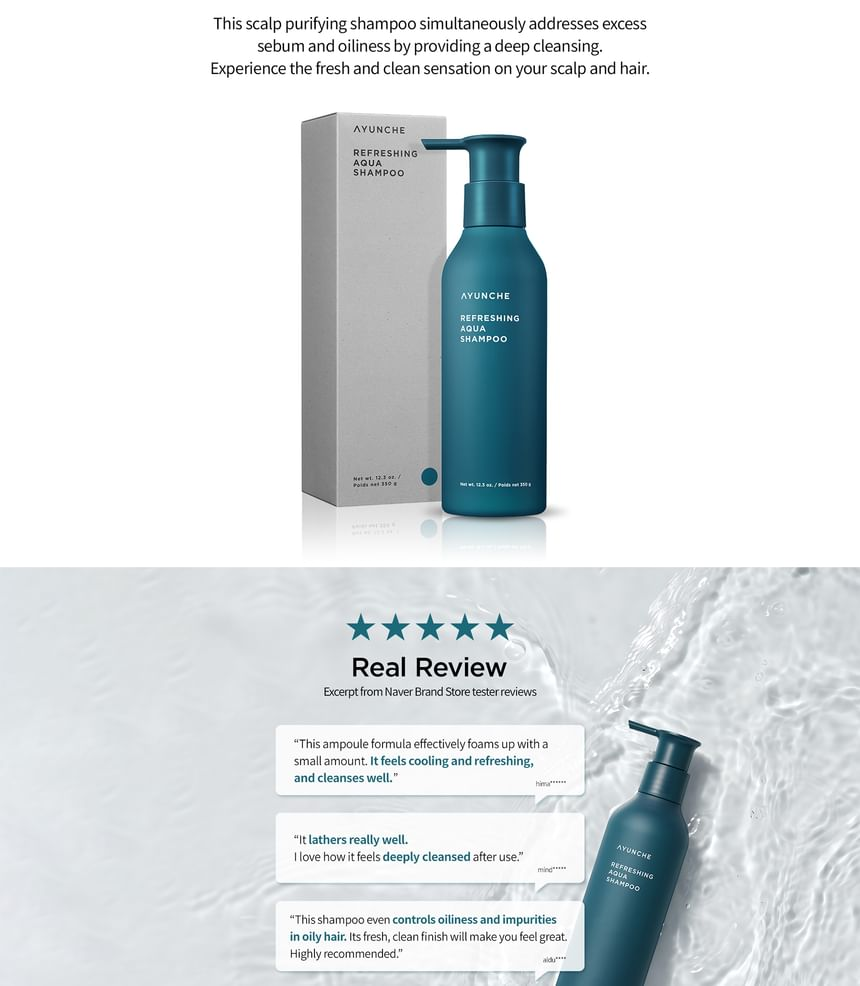 AYUNCHE - Refreshing Aqua Shampoo 2pcs Bundle Set